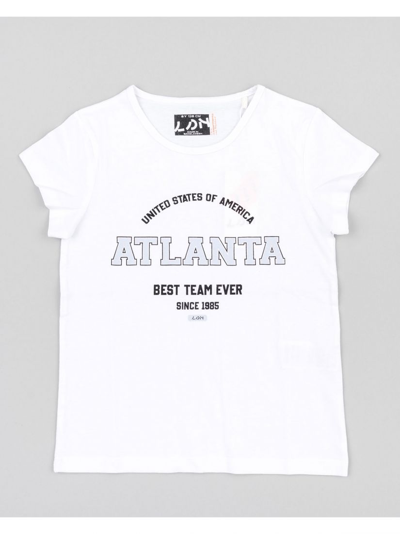 Μπλούζα κοντομάνικη με διάφορα print βαμβακερή γαλάζιο