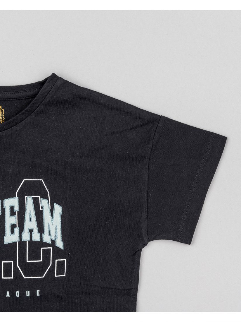 Μπλούζα κοντομάνικη με διάφορα print βαμβακερή μέντα