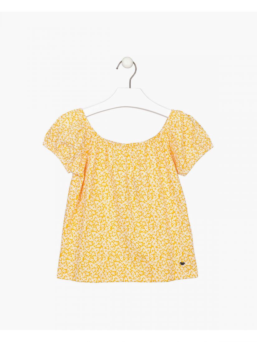 Μπλούζα κοντομάνικη με λάστιχο  κίτρινο