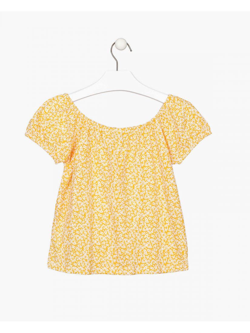 Μπλούζα κοντομάνικη με λάστιχο  κίτρινο