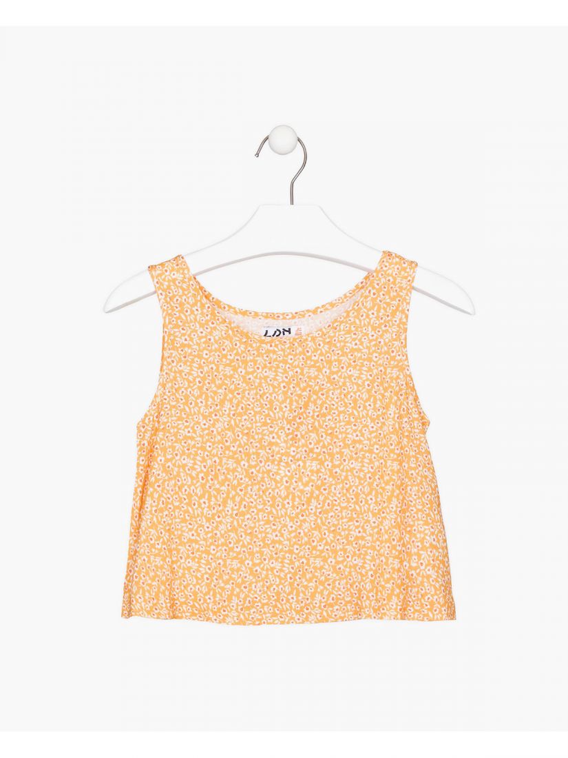 Κροπ τοπ Losan Try με διάφορα print  κίτρινο