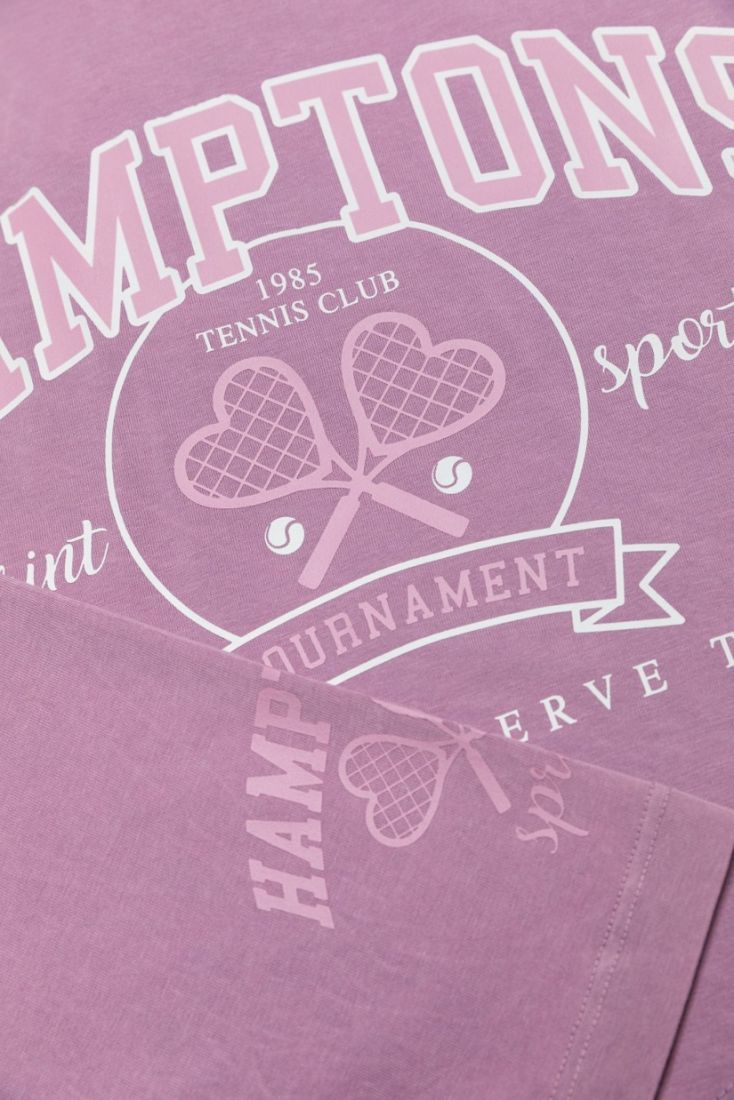 Σετ μπλούζα που δένει και ποδηλατικό κολάν λιλά