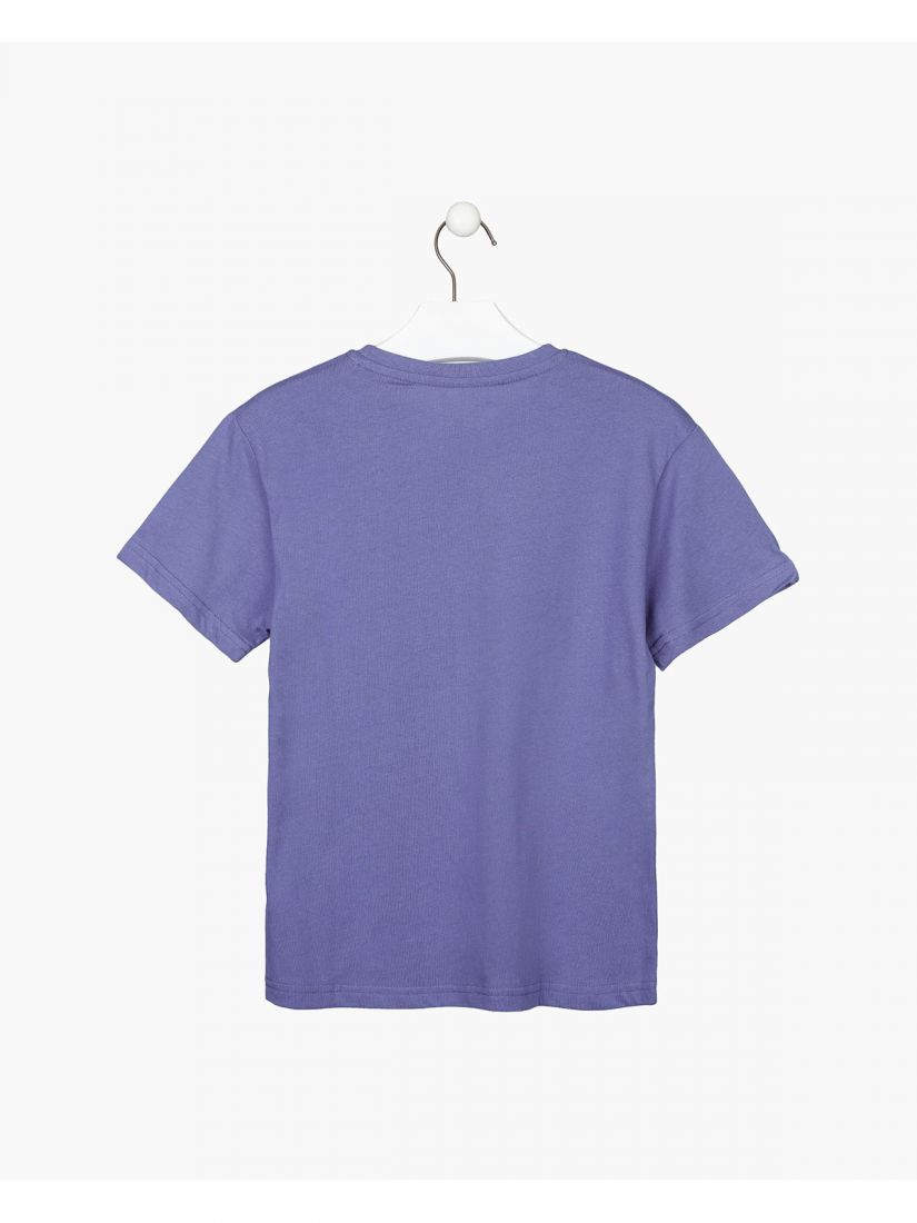 Μπλούζα κοντομάνικη βαμβακερή Losan Try με διάφορα print μπορντώ