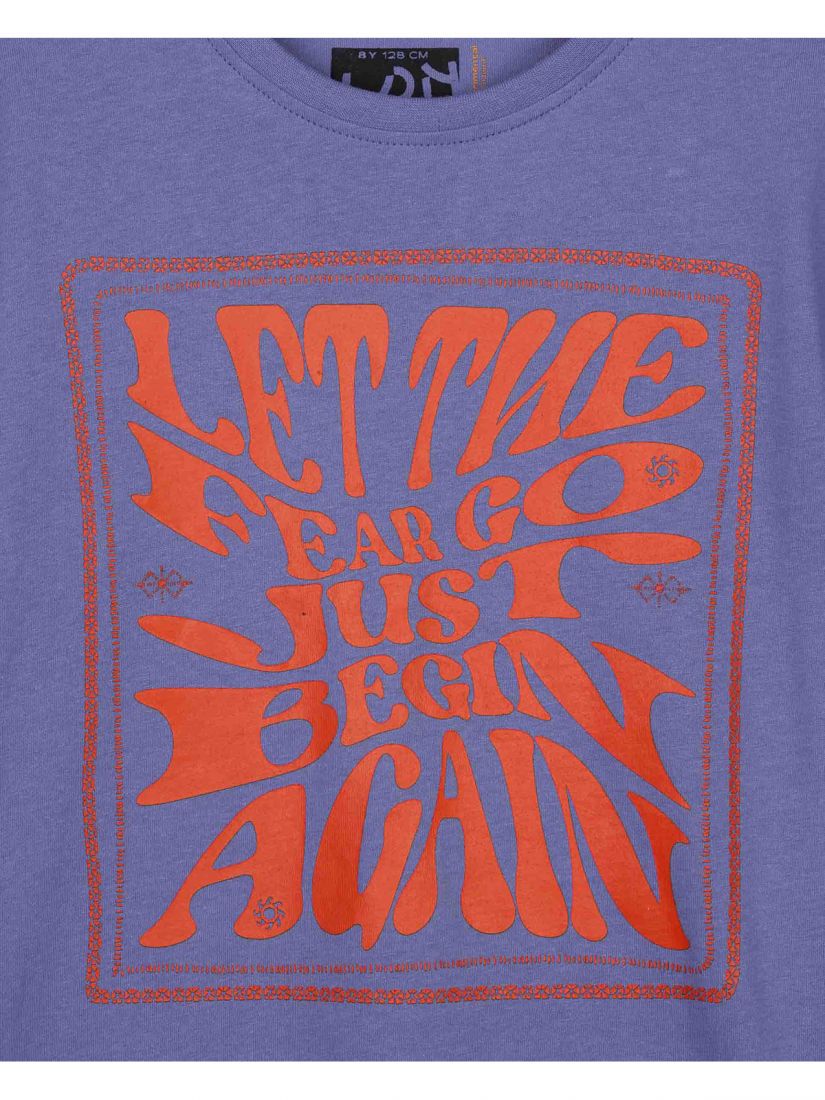 Μπλούζα κοντομάνικη βαμβακερή Losan Try με διάφορα print μπορντώ