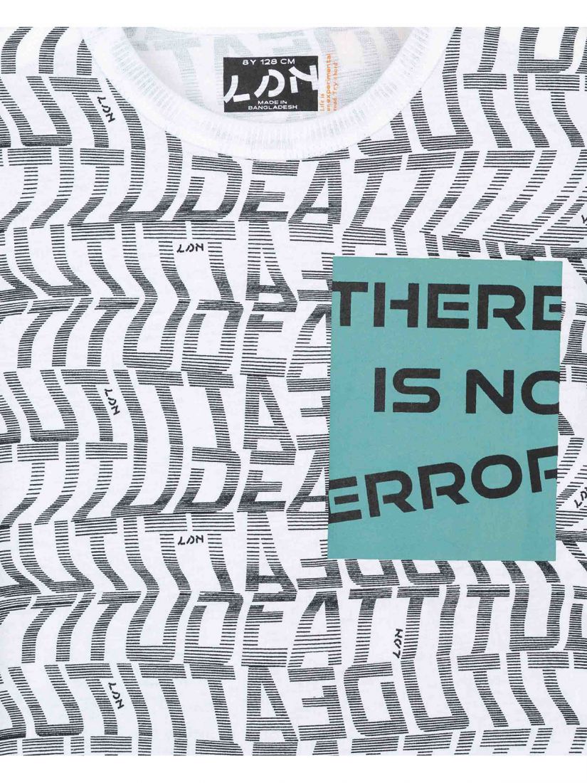 Μπλούζα κοντομάνικη βαμβακερή Losan Try με διάφορα print πετρόλ