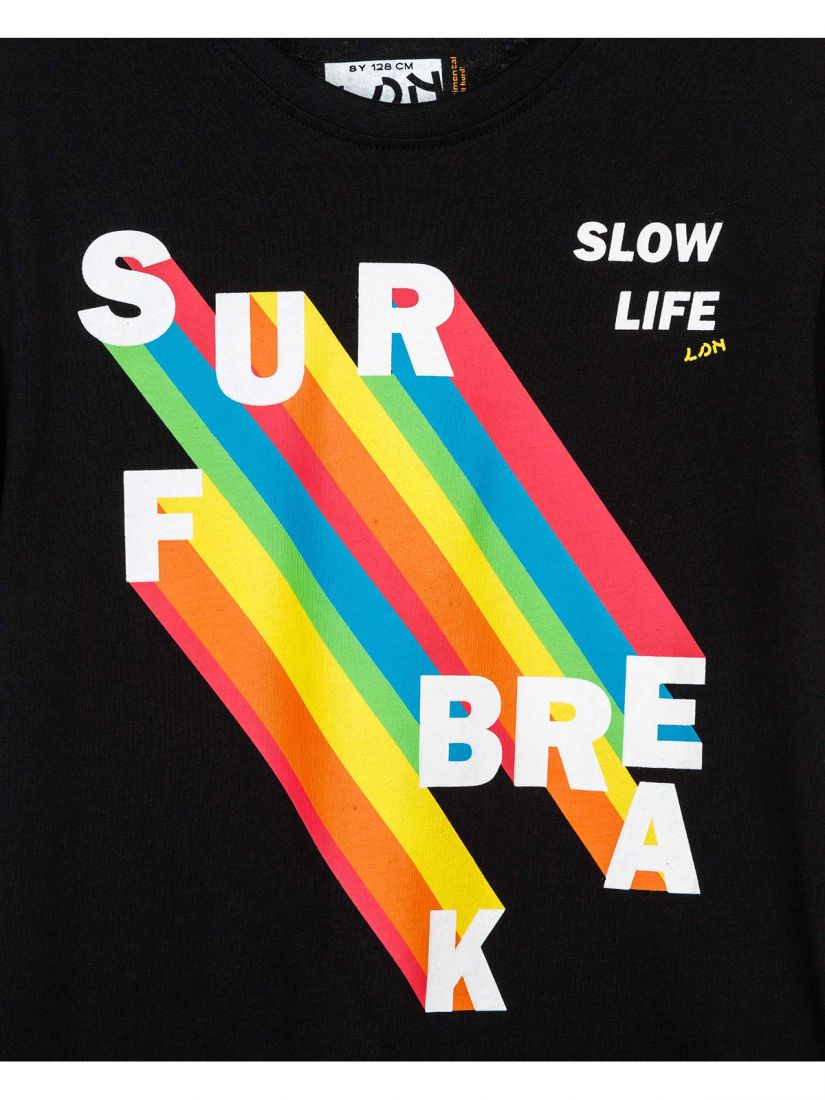 Μπλούζα κοντομάνικη βαμβακερή Losan Try με διάφορα print κίτρινο