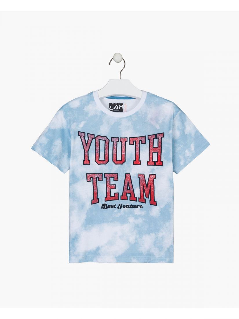 Μπλούζα κοντομάνικη βαμβακερή Losan Try με διάφορα print κόκκινο