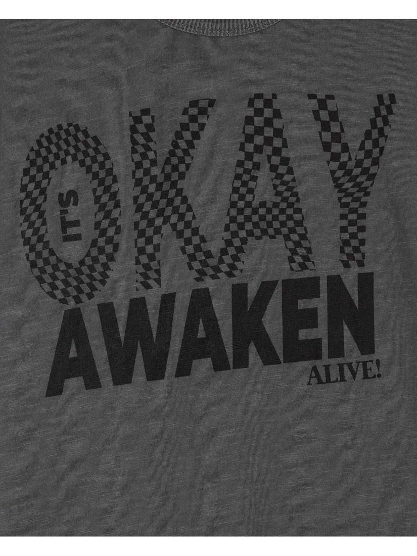 Μπλούζα κοντομάνικη βαμβακερή Losan Try με διάφορα print γκρι