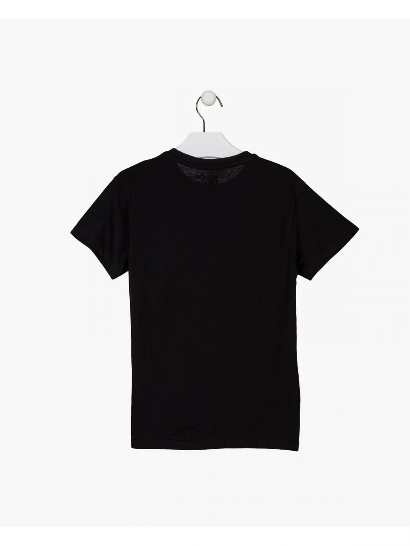 Μπλούζα κοντομάνικη βαμβακερή Losan Try με διάφορα print μαύρο