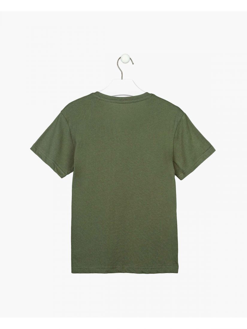 Μπλούζα κοντομάνικη βαμβακερή Losan Try με διάφορα print χακί