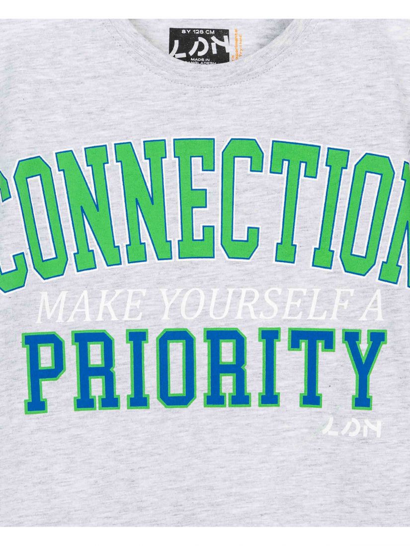 Μπλούζα κοντομάνικη βαμβακερή Losan Try με διάφορα print φυστικί