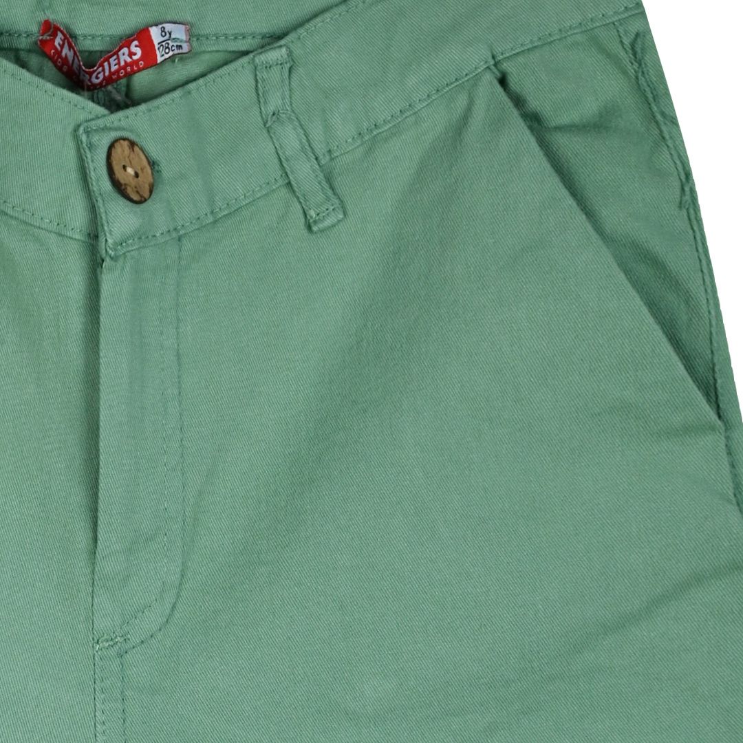 Βερμούδα τζιν μονόχρωμη με τσέπες μέντα