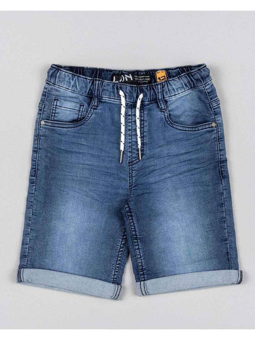 Βερμούδα τζιν βαμβακερή πεντάτσεπη μονόχρωμη  μπλε