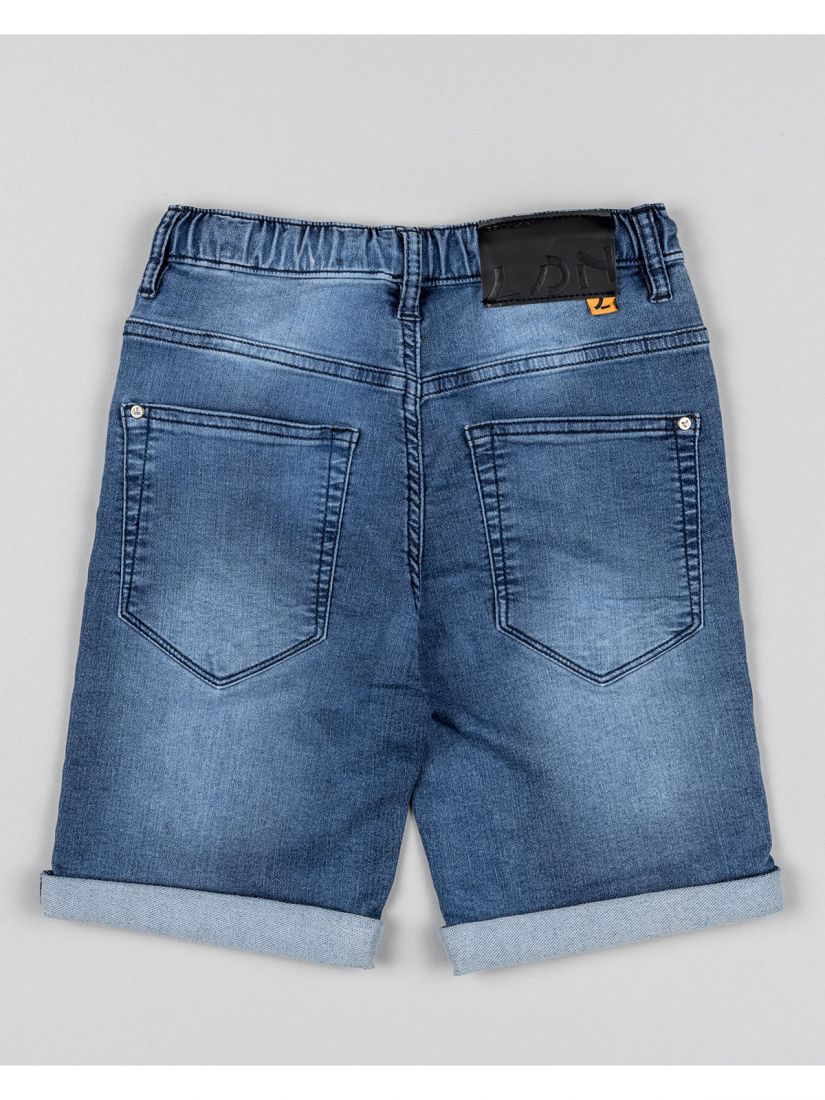 Βερμούδα τζιν βαμβακερή πεντάτσεπη μονόχρωμη  μπλε