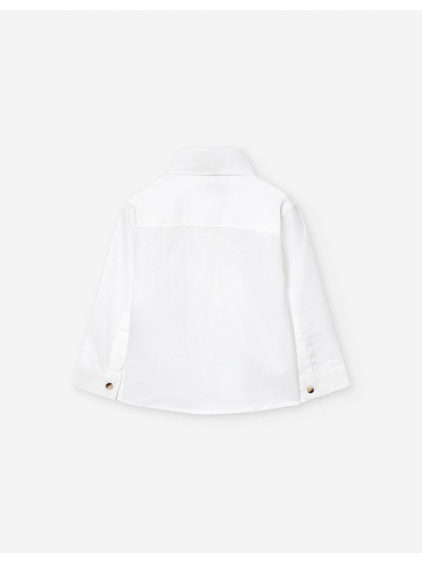 Πουκάμισο βρεφικό μονόχρωμο μακρυμάνικο λευκό