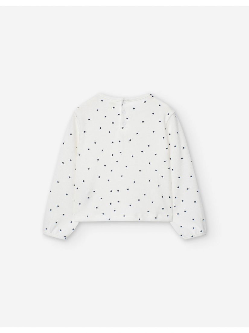Μπλούζα μοχέρ βρεφική με print little stars λευκό