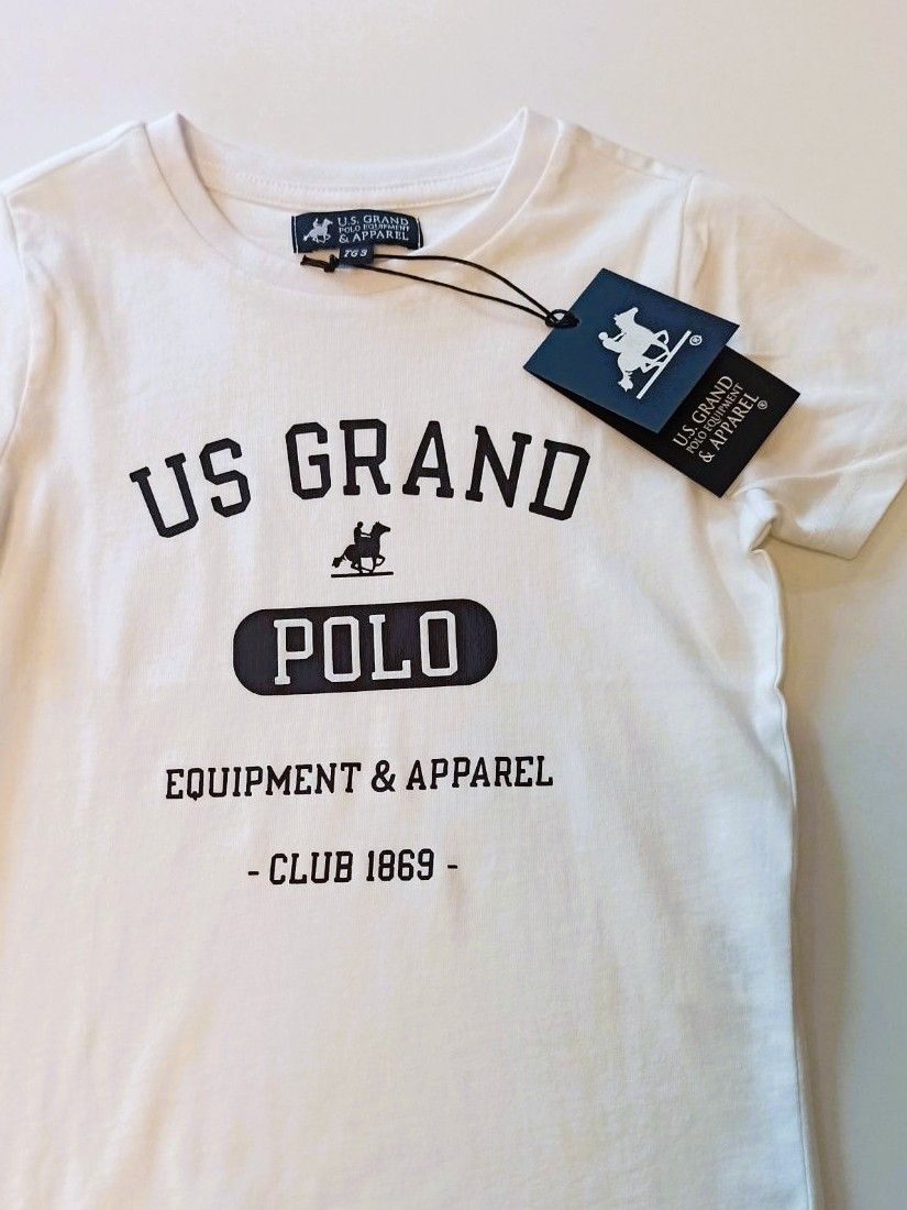 Μπλούζα κοντομάνικη Polo Club με print US GRAND POLO αγόρι μεγάλο λευκό