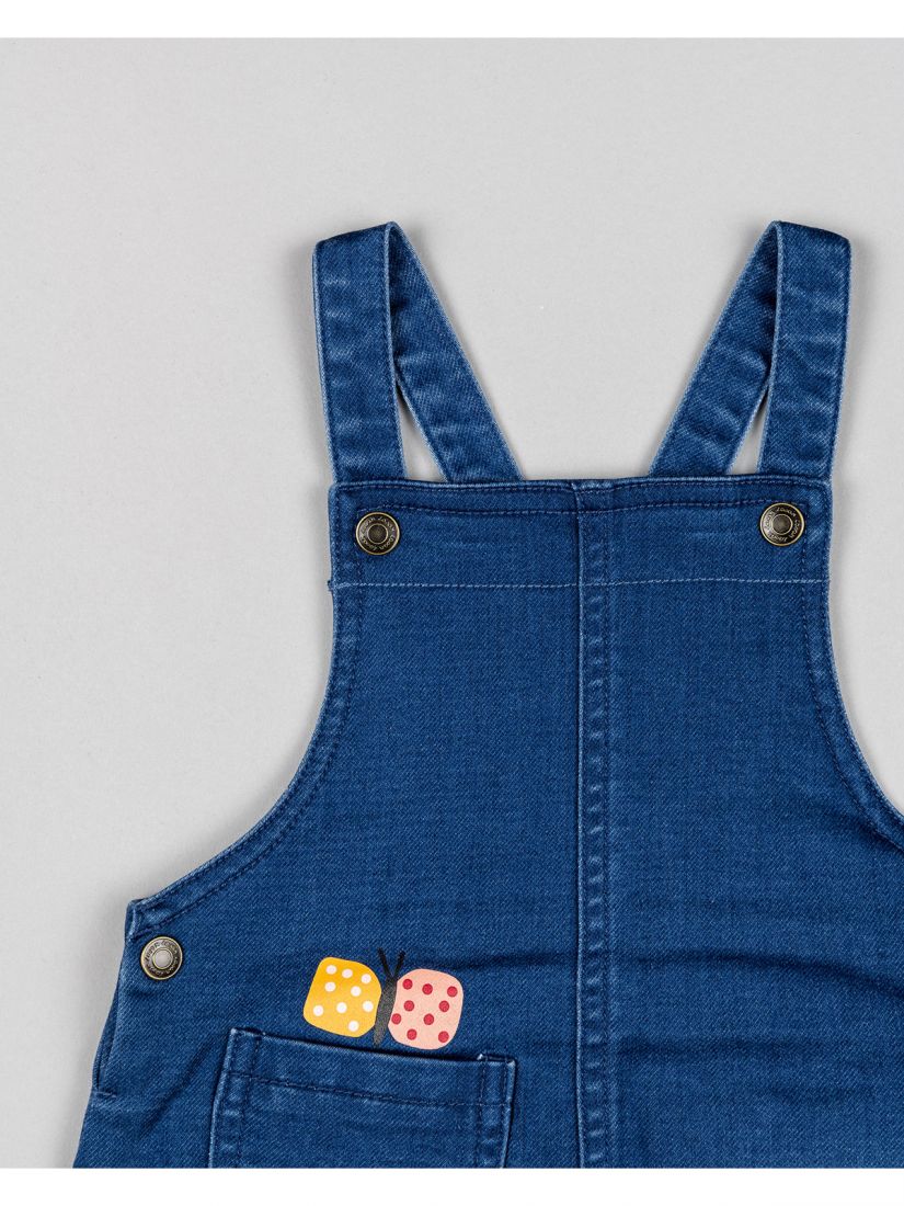 Σαλοπέτα με print πεταλούδα και τσέπες μπλε