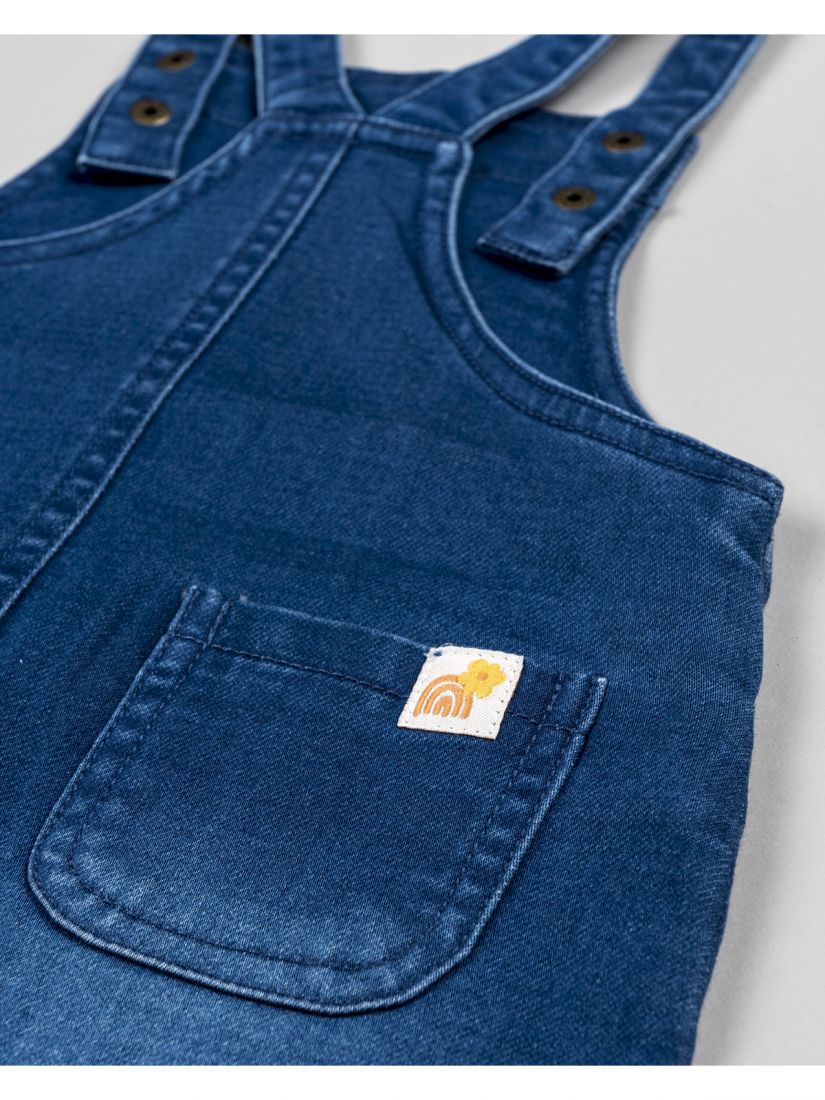 Σαλοπέτα με print πεταλούδα και τσέπες μπλε