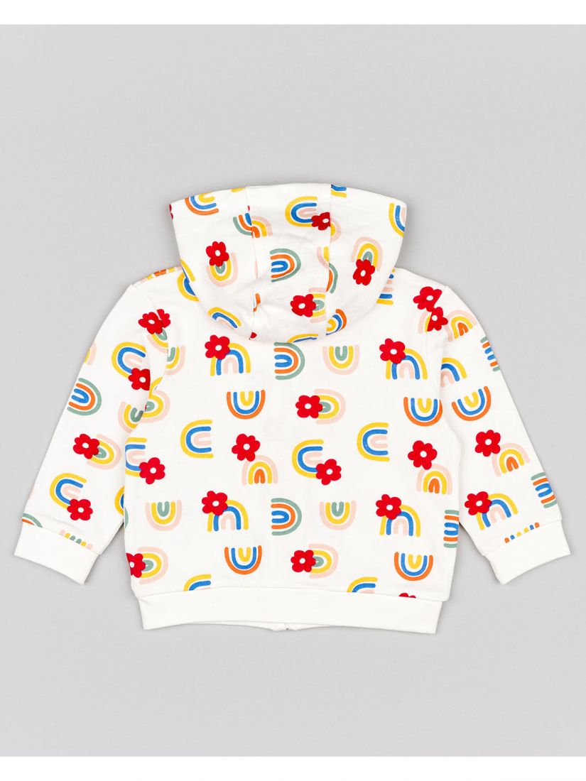 Ζακέτα βρεφική με print rainbows λευκό