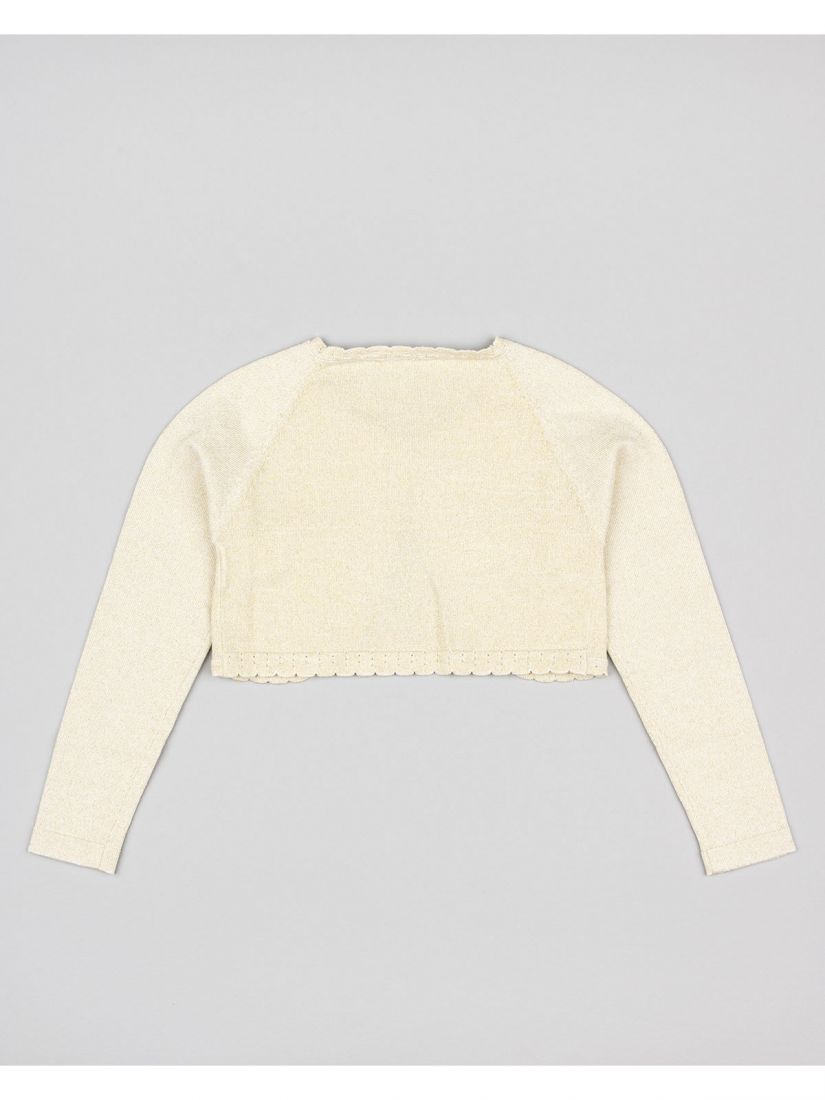 Ζακέτα κροπ με χρυσοκλωστή και βολάν  χρυσό