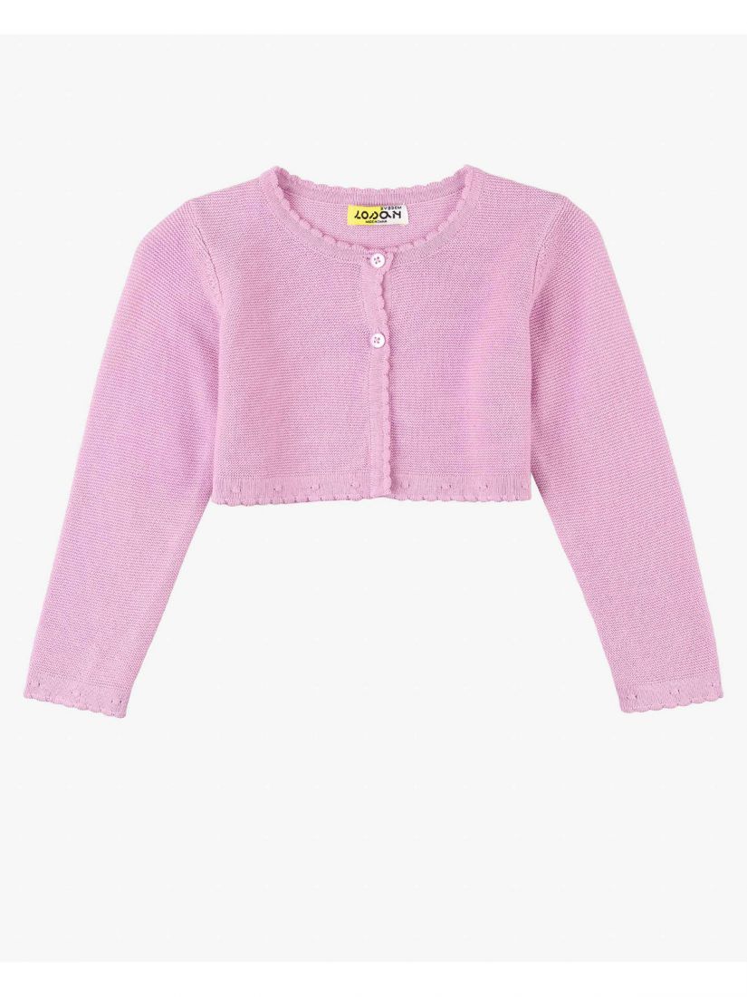 Ζακέτα κροπ πλεκτή με κουμπάκια λιλά