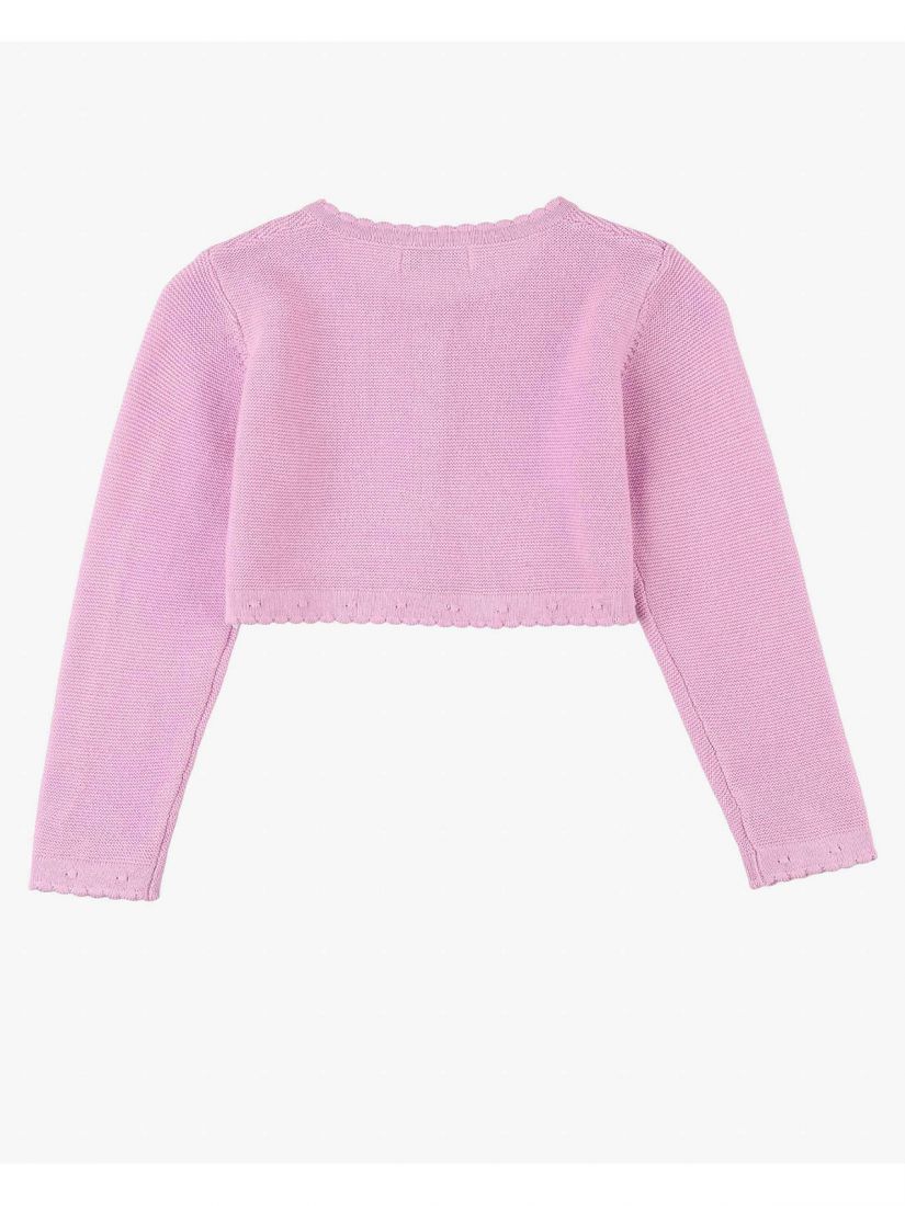 Ζακέτα κροπ πλεκτή με κουμπάκια λιλά