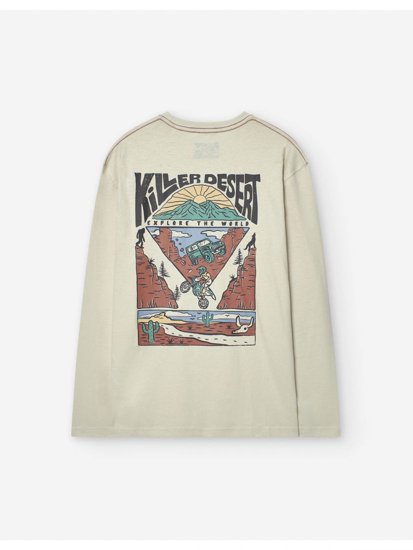 Μπλούζα βαμβακερή μακρυμάνικη με διάφορα print για αγόρι Lsn Try εκρού