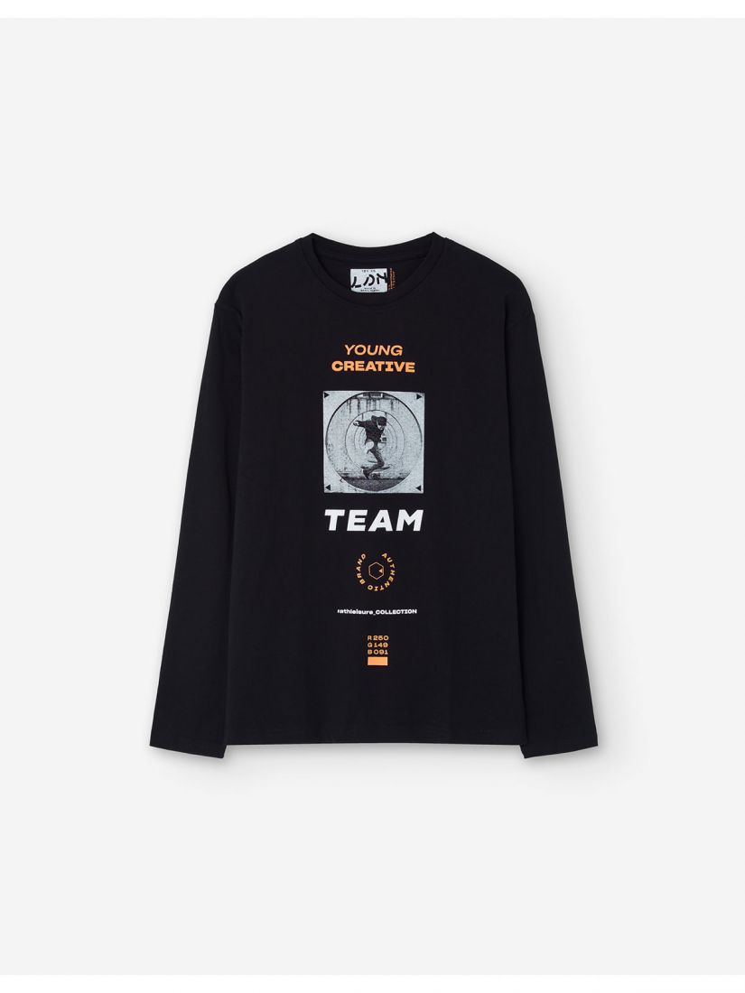 Μπλούζα βαμβακερή μακρυμάνικη με διάφορα print για αγόρι Lsn Try ώχρα