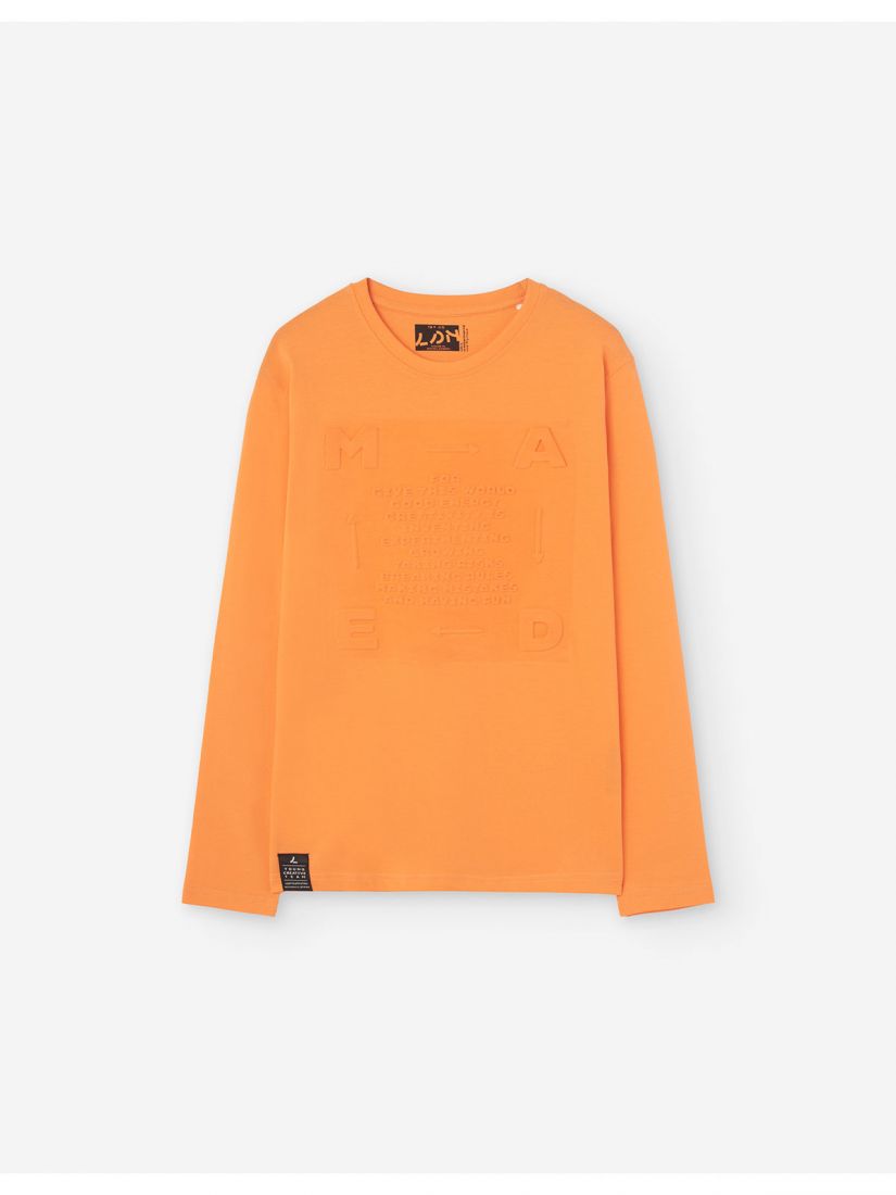 Μπλούζα βαμβακερή μακρυμάνικη με διάφορα print για αγόρι Lsn Try σομόν