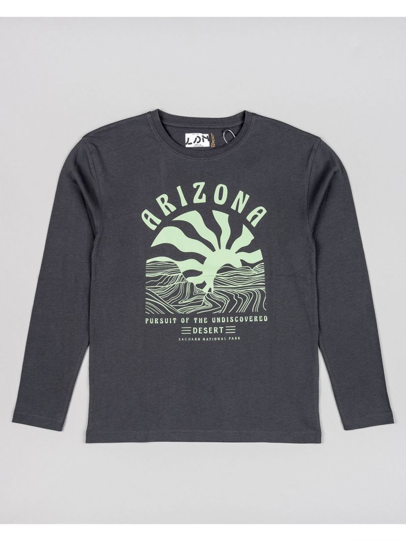 Μπλούζα βαμβακερή μακρυμάνικη με διάφορα print για αγόρι Lsn Try πετρόλ