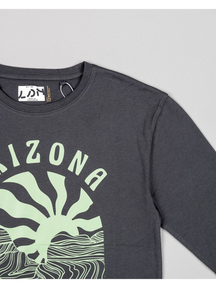 Μπλούζα βαμβακερή μακρυμάνικη με διάφορα print για αγόρι Lsn Try πετρόλ