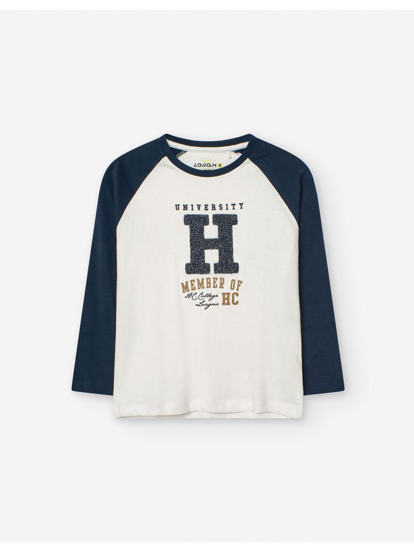 Μπλούζα μακρυμάνικη βαμβακερή με print LSN boy μπεζ