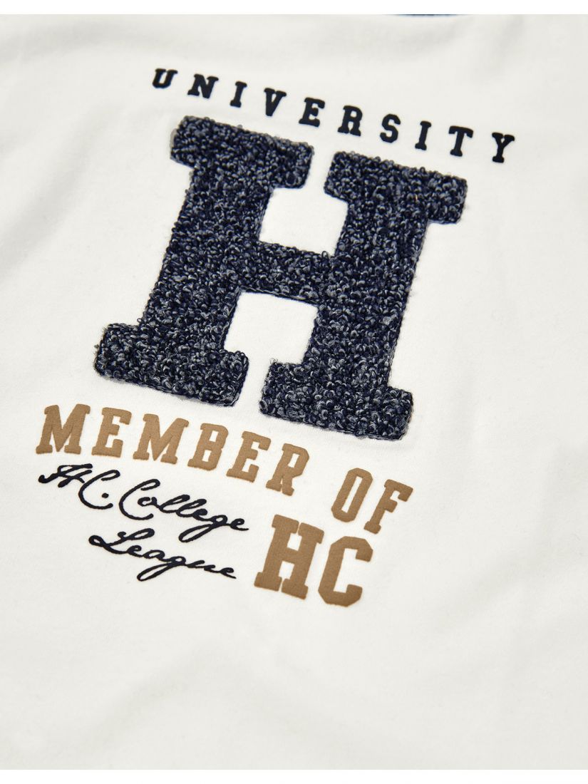 Μπλούζα μακρυμάνικη βαμβακερή με print LSN boy μπεζ