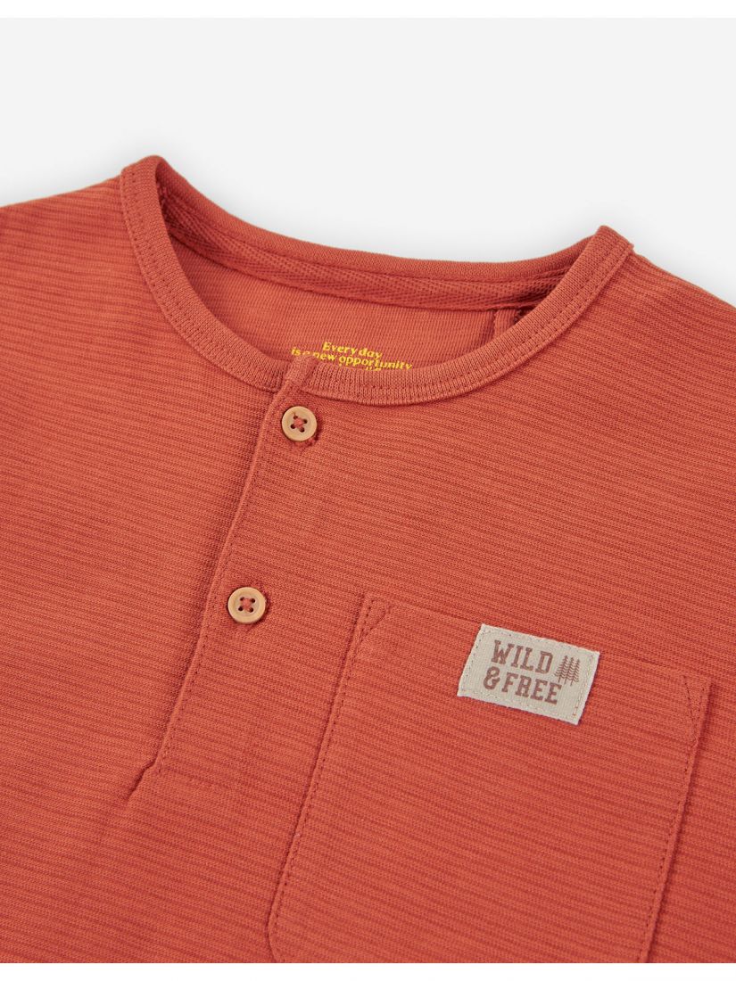 Μπλούζα μακρυμάνικη βαμβακερή με print LSN boy καμηλό