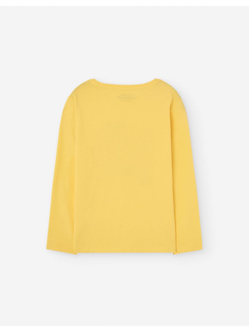 Μπλούζα μακρυμάνικη βαμβακερή με print LSN boy μουσταρδί