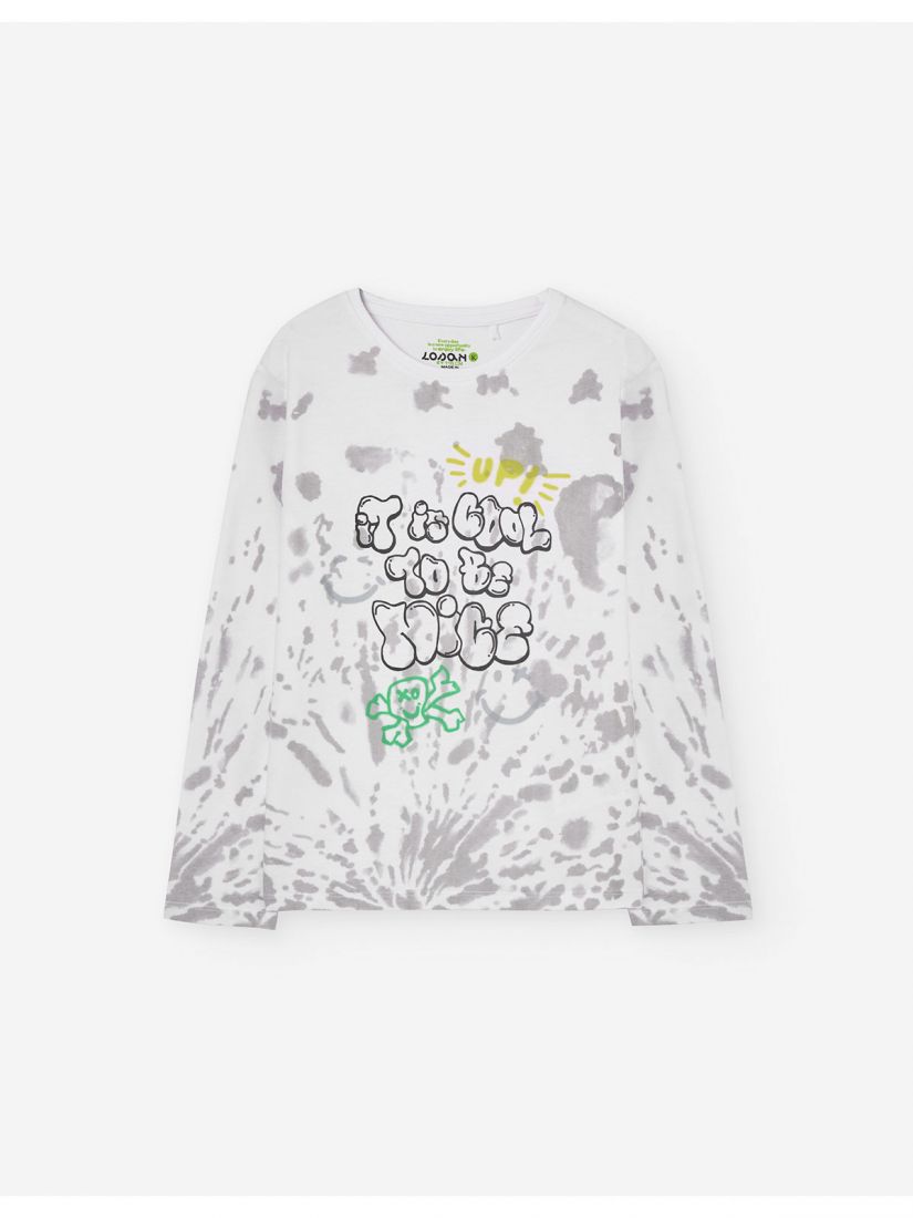 Μπλούζα μακρυμάνικη βαμβακερή με print LSN boy γκρι