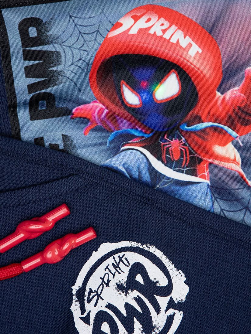 Φόρμα φούτερ λεπτή Spiderman με φωτάκι  μπλε