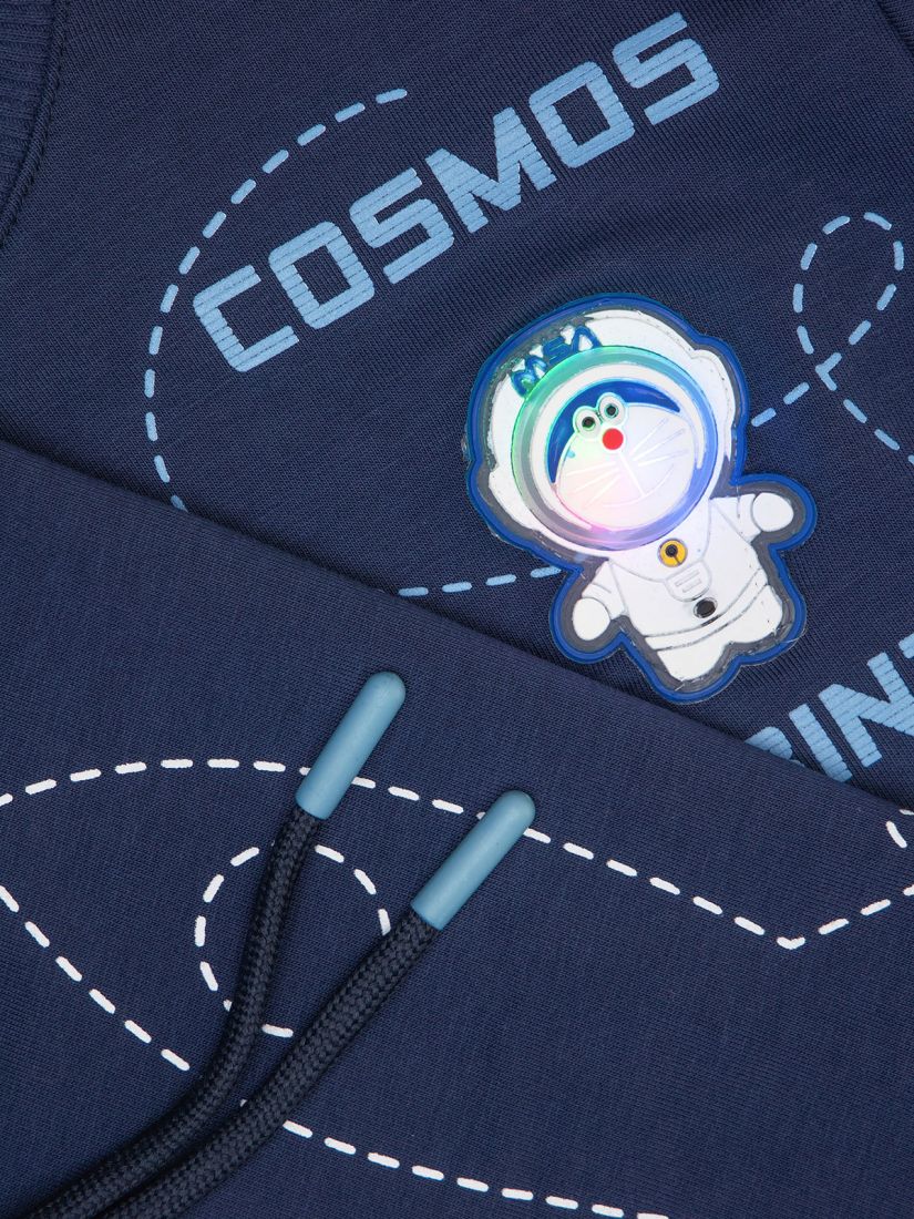 Φόρμα φούτερ λεπτή γάτα αστροναύτης με φωτάκι μπλε