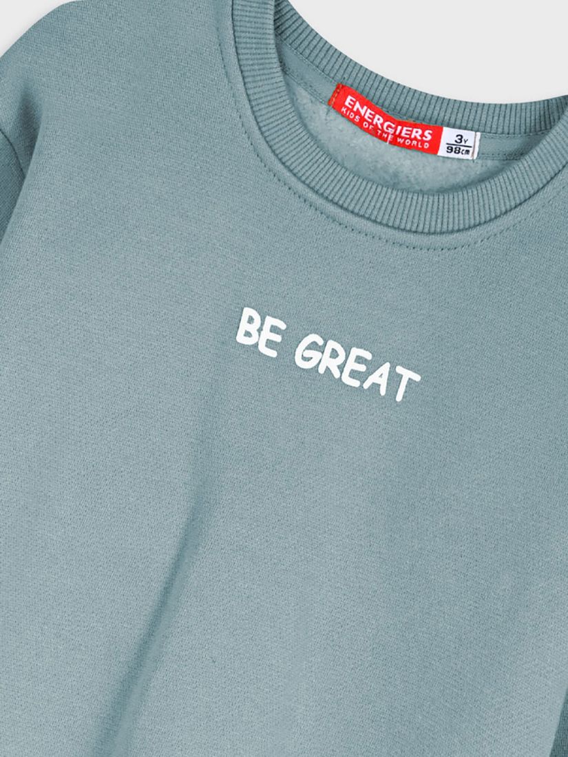 Φόρμα φούτερ print be great με cargo παντελόνι μέντα