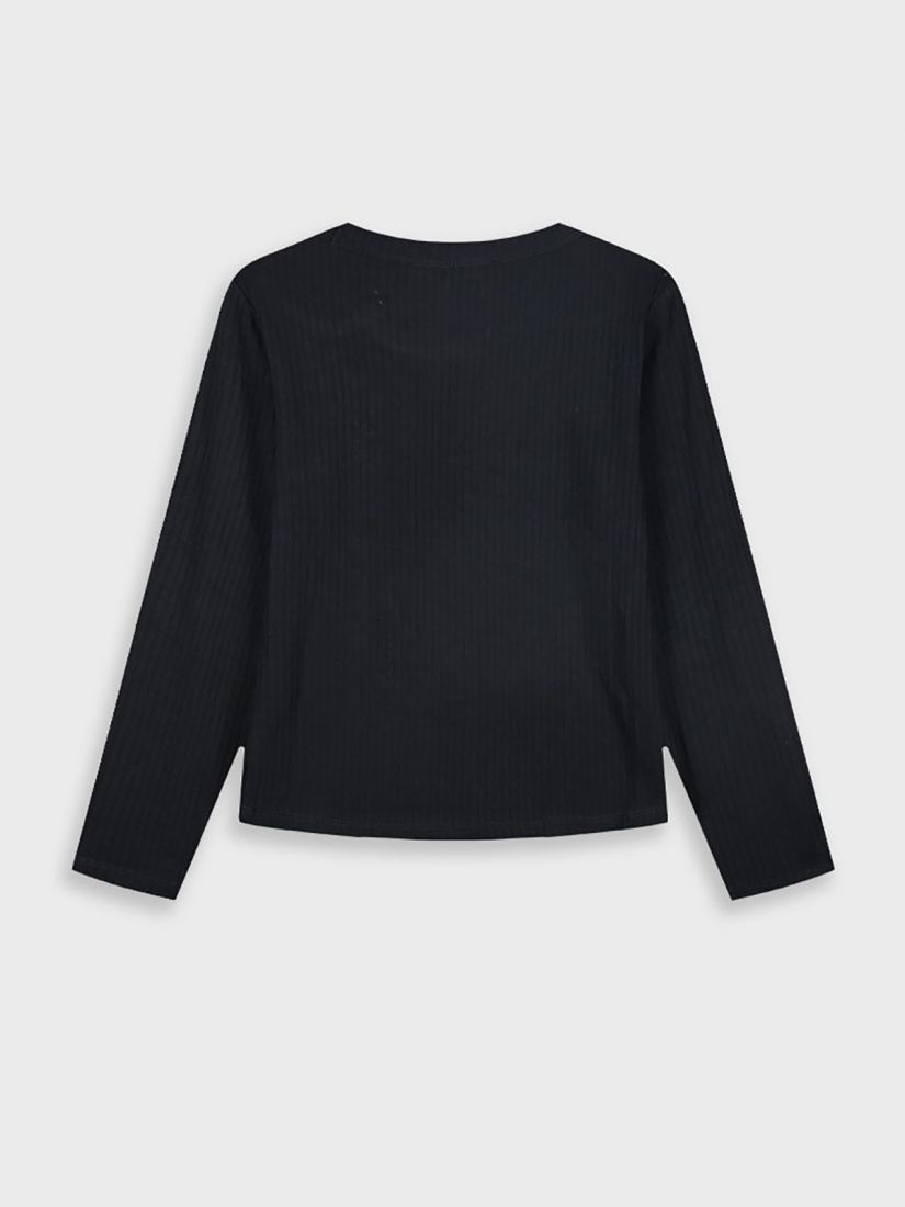 Κροπ τοπ ριπ μονόχρωμο με ανοίγματα στους ώμους μαύρο