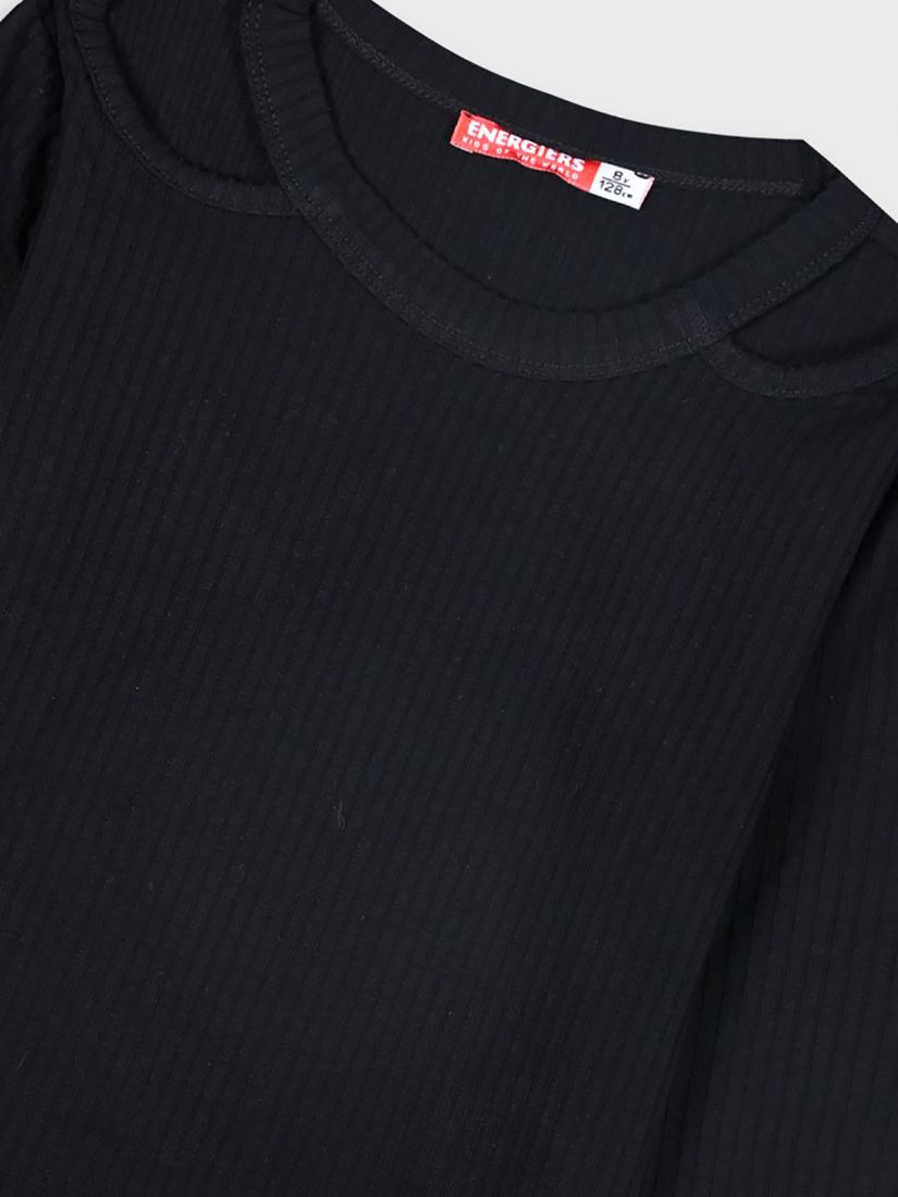 Κροπ τοπ ριπ μονόχρωμο με ανοίγματα στους ώμους μαύρο