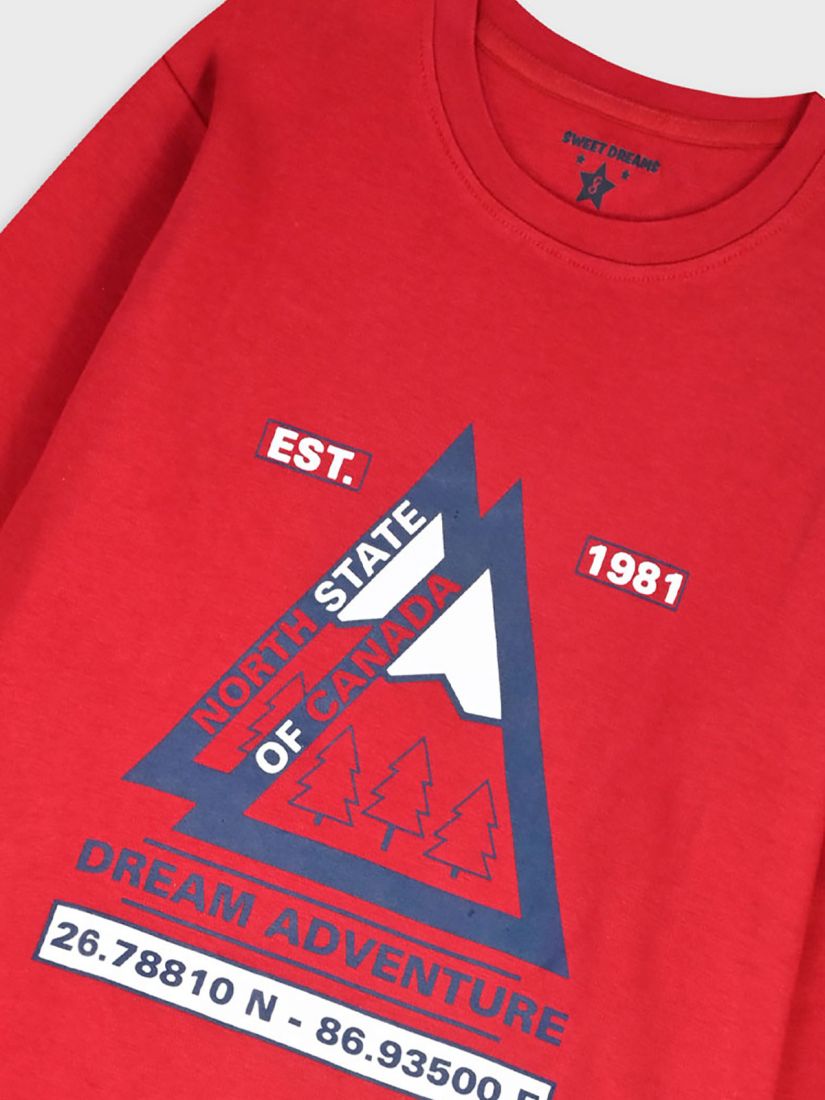 Πυζάμα για αγόρι μεγάλο με print dream adventure κόκκινο