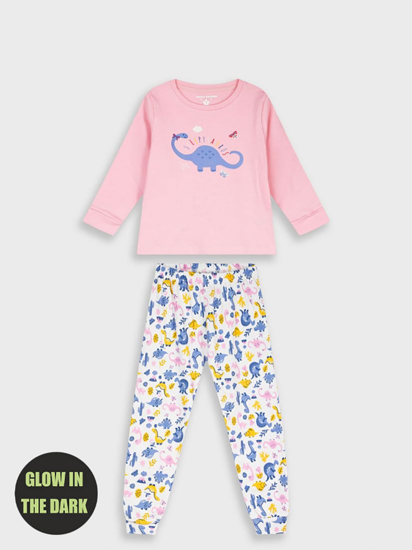 Πυζάμα για κορίτσι μικρό με print sweet dinosaur ροζ