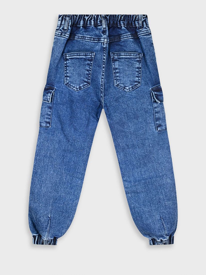 Παντελόνι τζιν cargo με λάστιχο στο τελείωμα μπλε