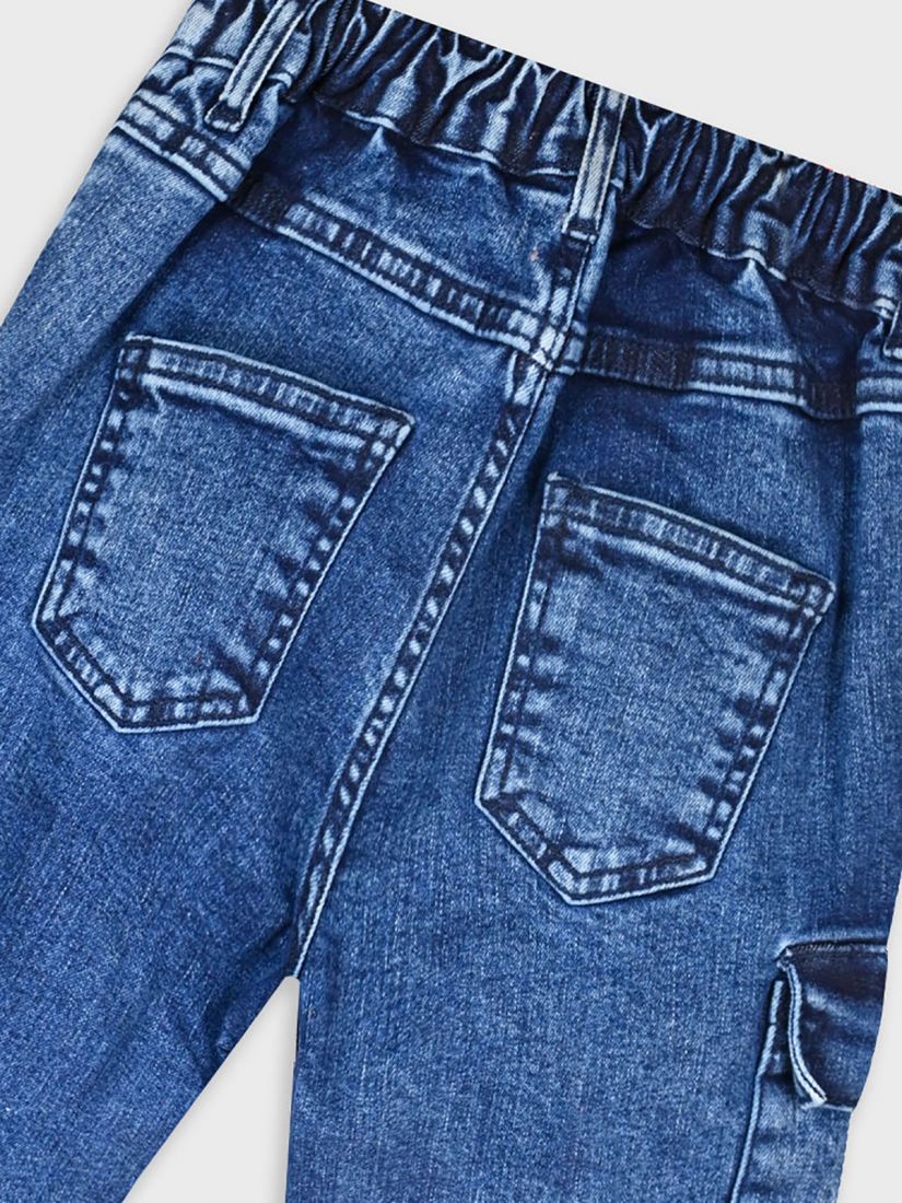 Παντελόνι τζιν cargo με λάστιχο στο τελείωμα μπλε