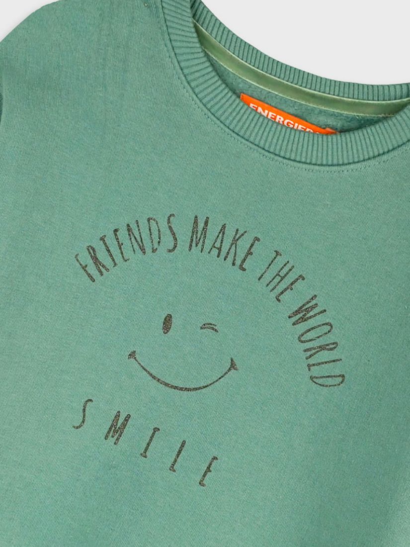 Φόρμα φούτερ με glitter print friends make the world μέντα