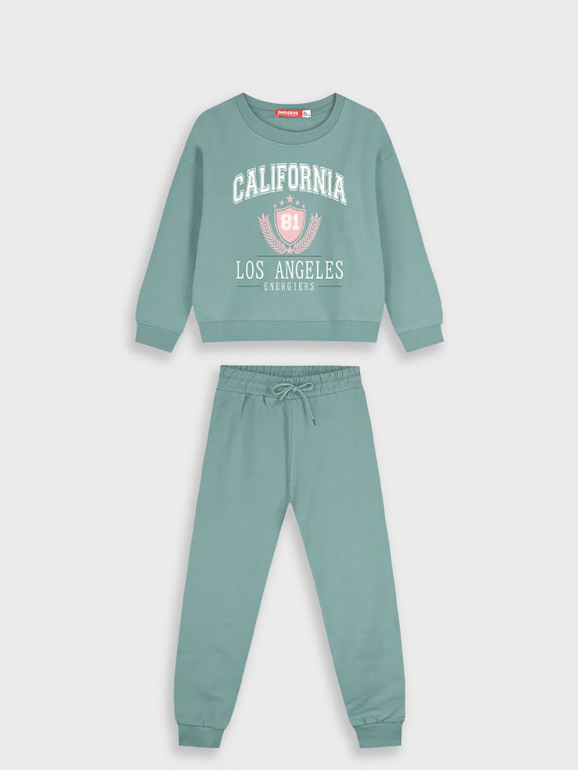 Φόρμα φούτερ με κροπ τοπ και print california μέντα