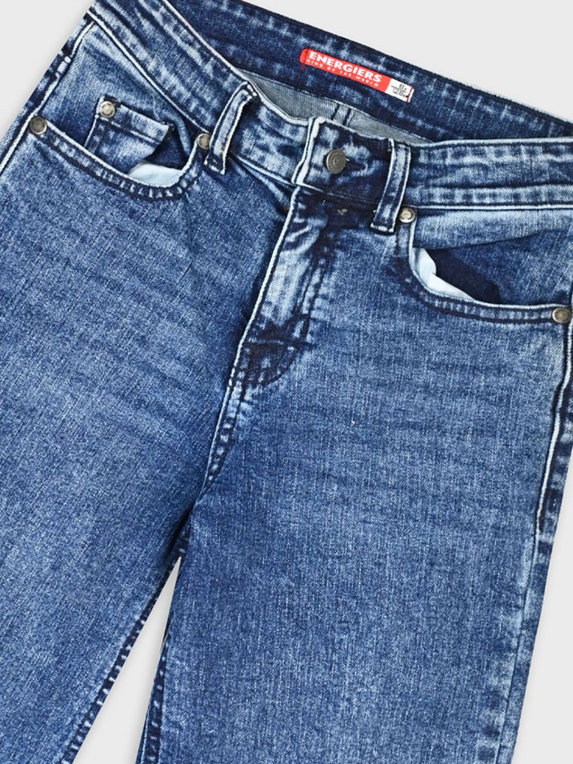 Παντελόνα τζιν με στρας στο κάτω μέρος μπλε