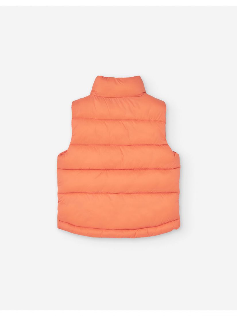 Γιλέκο βρεφικό μονόχρωμο καπιτονέ με κουκούλα και τσέπες για αγόρι εκάι